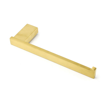 Brushed Gold Cubic Square Towel Holder Rack Clothes Hook Kit Bathroom Accessory.
