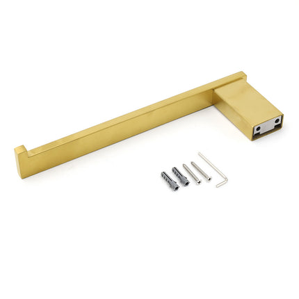 Brushed Gold Cubic Square Towel Holder Rack Clothes Hook Kit Bathroom Accessory.