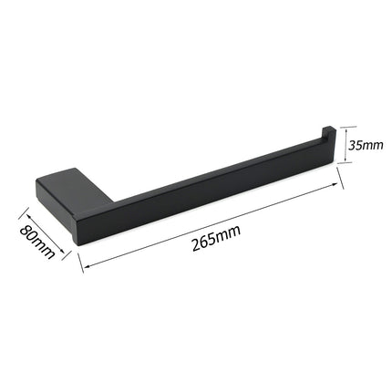 Bathroom Matt Black Stainless Steel Square Towel Rack Clothes Wall Mount Holder.
