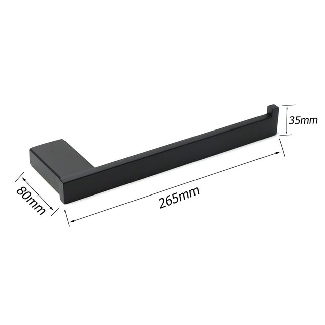 Bathroom Matt Black Stainless Steel Square Towel Rack Clothes Wall Mount Holder.