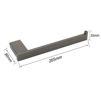 Gun Metal 304 Stainless Steel Square Towel Holder Rack Clothes Hook Kit Bathroom.
