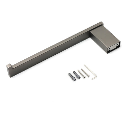 Gun Metal 304 Stainless Steel Square Towel Holder Rack Clothes Hook Kit Bathroom.