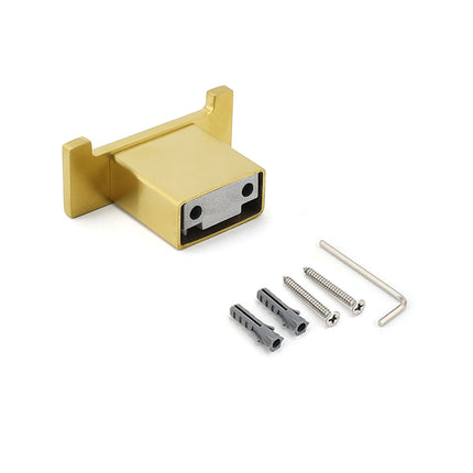 Brushed Gold Square Robe Hook Clothes Towel Towel Hanger Holder Wall Mounted Kit.