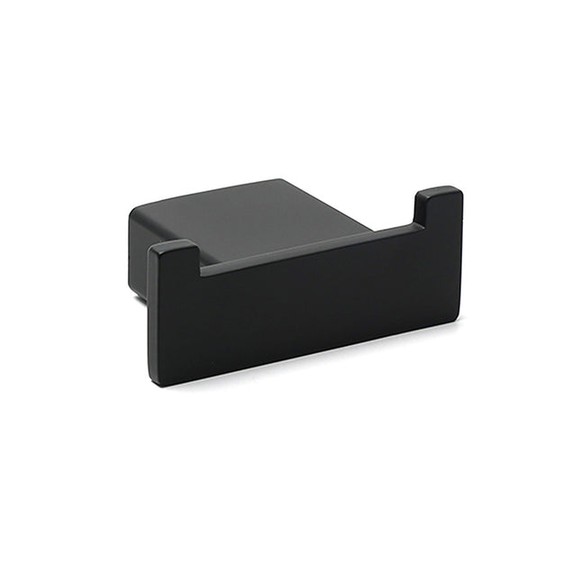Matt Black Square Robe Hook Clothes Towel Holder Bathroom Wall Hanger Accessory.