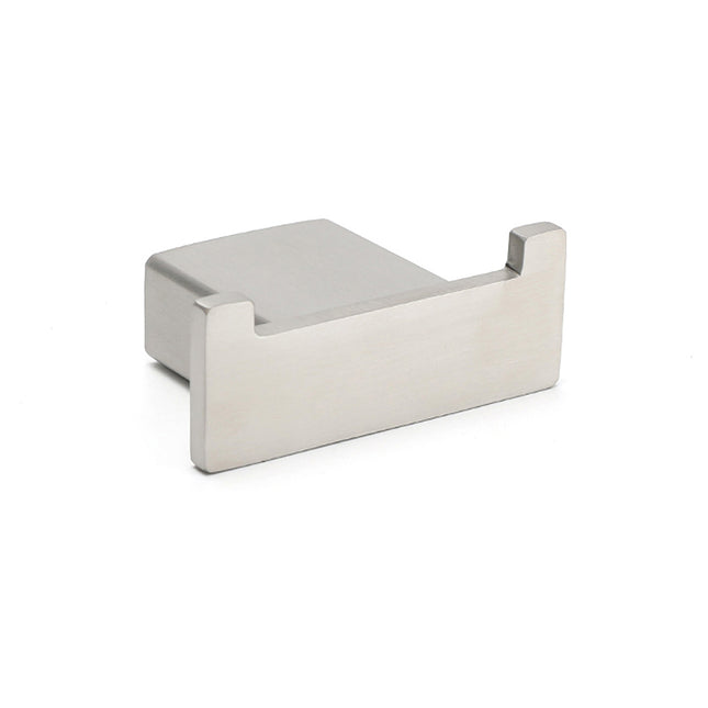 Brushed Nickel SUS Square Robe Hook Clothes Towel Holder Hanger Wall Mounted Kit.