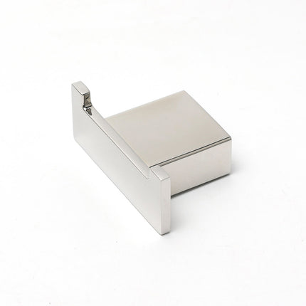 Chrome Square Robe Hook Clothes Towel Holder Bathroom Wall Mounted Hanger Kit.