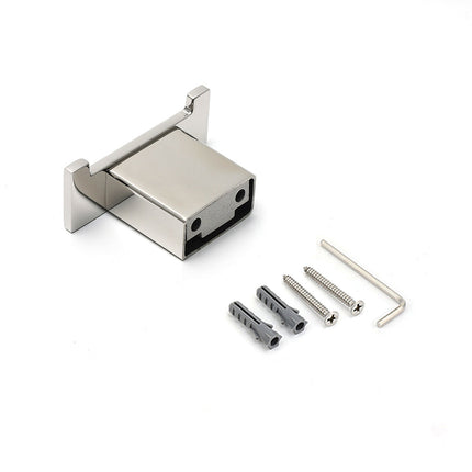 Chrome Square Robe Hook Clothes Towel Holder Bathroom Wall Mounted Hanger Kit.