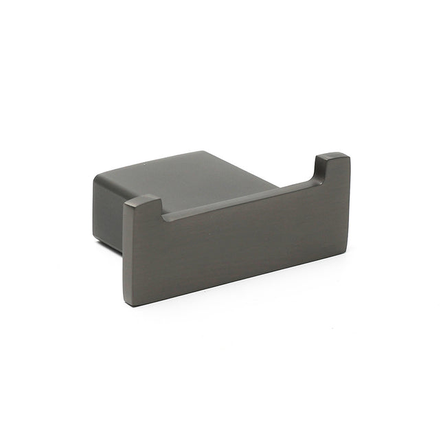 Gun Metal Square Robe Hook Clothes Towel Rack Holder Wall Mounted Double Hanger.