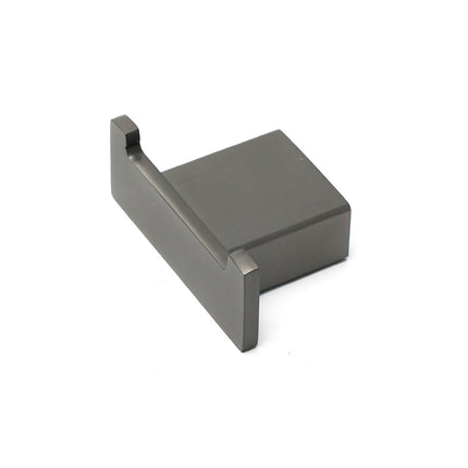 Gun Metal Square Robe Hook Clothes Towel Rack Holder Wall Mounted Double Hanger.