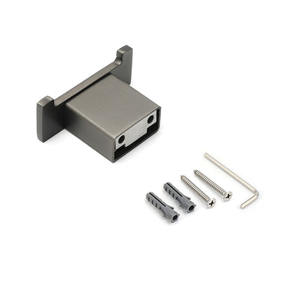 Gun Metal Square Robe Hook Clothes Towel Rack Holder Wall Mounted Double Hanger.