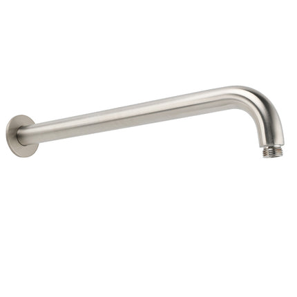 WELS Brushed Nickel Round 12" Rain Shower Head Straight Wall Mount Arm Mixer Set.