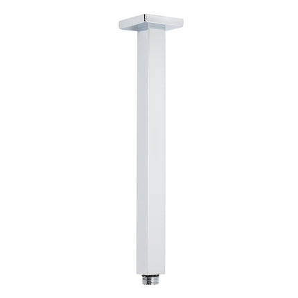 WELS 16" Rainfall Shower Head 300mm Ceiling Dropper Extension Arm Chrome Square Set.