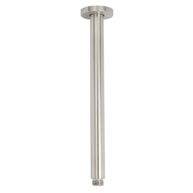 Brushed Nickel Bath Round 30cm Shower Ceiling Brass Extension Dropper Arm.