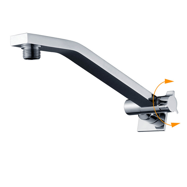 Square Chrome Brass Up & Down Adjustable Wall Mounted Shower Arm For Shower Head.
