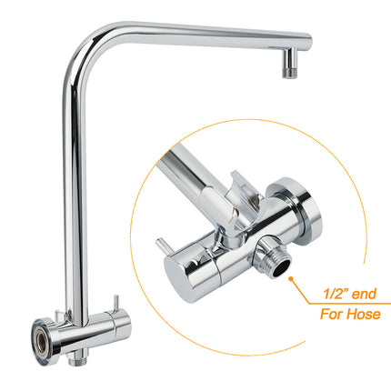 WELS Twin Shower Set 8" Rain Head 3 Modes Handheld Switch Diverter Gooseneck Wall Arm.