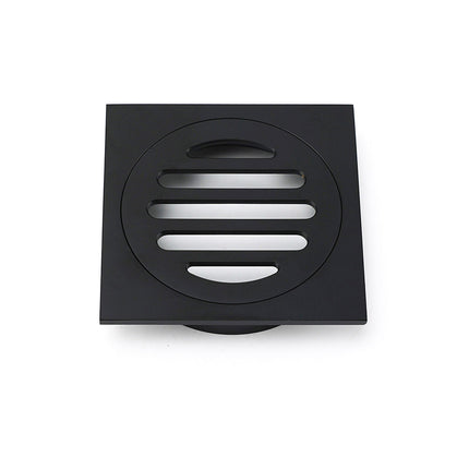 Matt Black Stainless Steel 85x85mm Small Square Shower Grate Floor Drain 72mm Outlet.