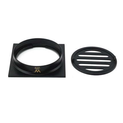 Matt Black Stainless Steel 85x85mm Small Square Shower Grate Floor Drain 72mm Outlet.