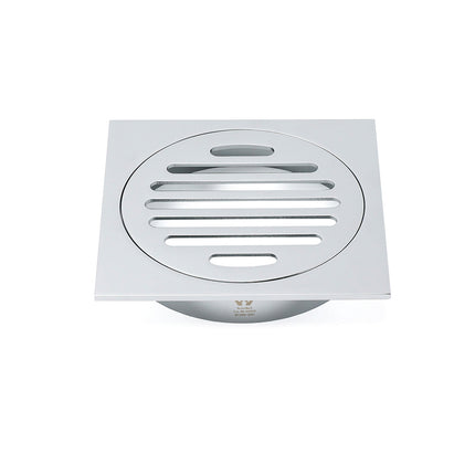 Chrome Stainless Steel 110mm Small Square Shower Grate Floor Drain 95mm Outlet.