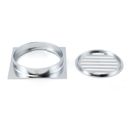 Chrome Stainless Steel 110mm Small Square Shower Grate Floor Drain 95mm Outlet.