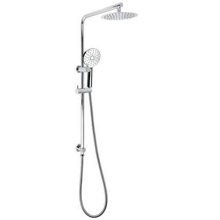 Chrome Round 8" Rainfall Shower Head 3 Modes Handheld Rose Silde Rail Twin Set.