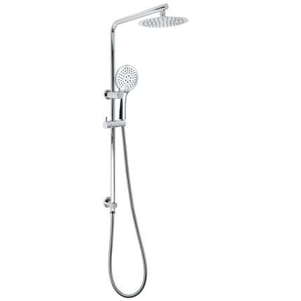 Chrome Double Square 8" Shower Head Set 3 Function Handheld Rail Diverter Arm.