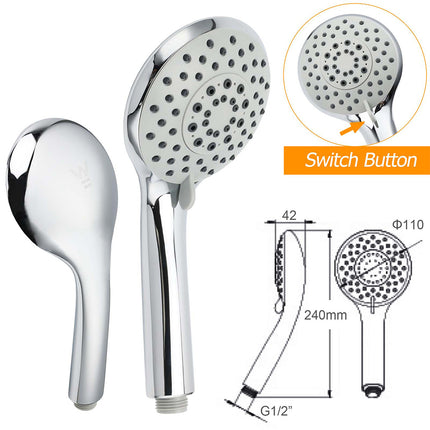 WELS Chrome Dual 8" Slim Rain Shower 5 Modes Rose Mixer Valve Sliding Rail Set.