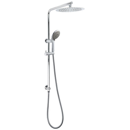 WELS Chrome Dual 10" Slim Rain Shower 5 Modes Handset Mixer Valve Sliding Rail + Single Mixer.