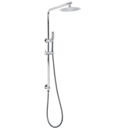 Bathroom Round 8" Rain Shower Head Single Mode Brass Handheld Spray Rail Arm Set.