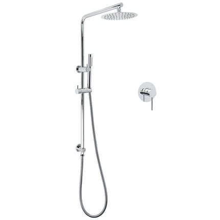 WELS Bathroom Round 8" Rain Shower Head Single Mode Brass Handheld Spray Rail Arm Set Mixer.