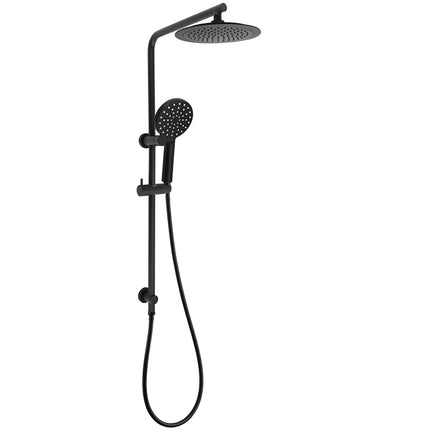 Matt Black 2in1 Round 9" Rainfall Shower Head & 3 Modes Handheld Silde Rail Set.