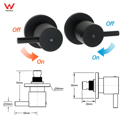 Matt Black Round 8" Shower Head Sliding Rail Arm 3 Modes Handheld Arm Dual Set + Taps.