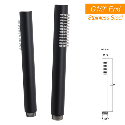 Round 300mm Rain Shower Head Brass Handheld Riser Rail Set Diverter Matt Black.