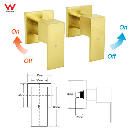 WELS Brushed Gold Square Shower 10" Thin Rain Head Handheld Silde Rail Arm 2in1 Taps Set.