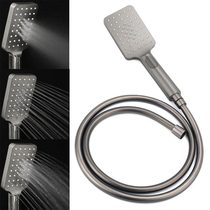 WELS Gun Metal Twin Shower Head Square Set 12" Rain Handheld Sliding Rail Diverter Wall Mixer.