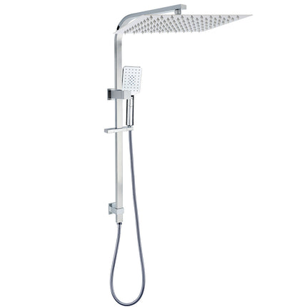 WELS Dual Square Shower Set Large 16" Rain Shower Head 3 Function Handheld Rail Arm.