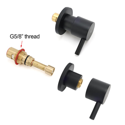 Watermark Black 1/4 Turn Twin Shower Taps Hot Cold Round Set Bath Vanity Mixer.
