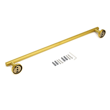 Brushed Gold Stainless Steel 750mm Long Towel Rack Rail Holder Round Hanger Bar.