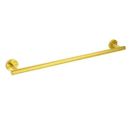 Brushed Gold Stainless Steel 750mm Long Towel Rack Rail Holder Round Hanger Bar.