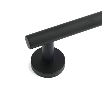 Matt Black 600mm Long Single Towel Rack Rail Holder Stainless Steel Hanger Bar.