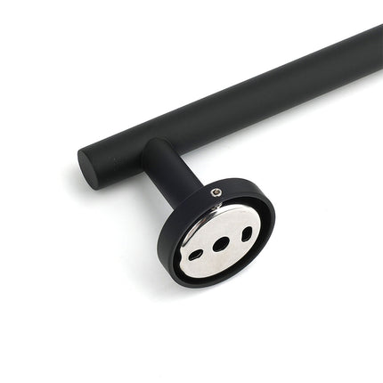 Matt Black 600mm Long Single Towel Rack Rail Holder Stainless Steel Hanger Bar.