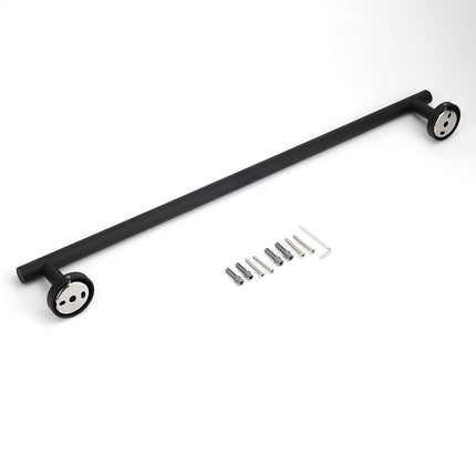 Matt Black 600mm Long Single Towel Rack Rail Holder Stainless Steel Hanger Bar.