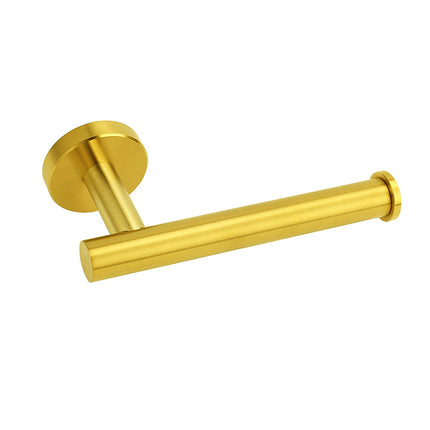Brushed Gold Round Stainless Steel Toilet Paper Roll Tissue Holder Wall Mounted.