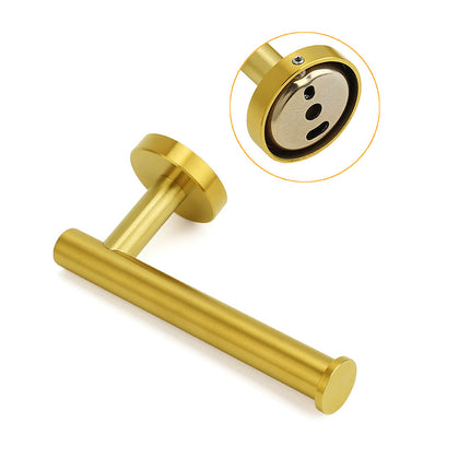 Brushed Gold Round Stainless Steel Toilet Paper Roll Tissue Holder Wall Mounted.