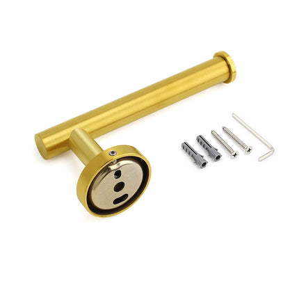 Brushed Gold Round Stainless Steel Toilet Paper Roll Tissue Holder Wall Mounted.