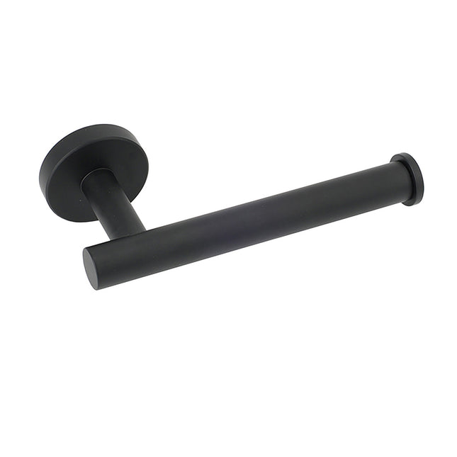 Matt Black Round Stainless Steel Toilet Paper Roll Tissue Holder Bathroom Wall.