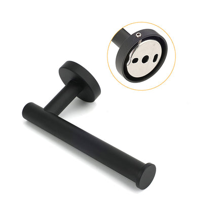 Matt Black Round Stainless Steel Toilet Paper Roll Tissue Holder Bathroom Wall.
