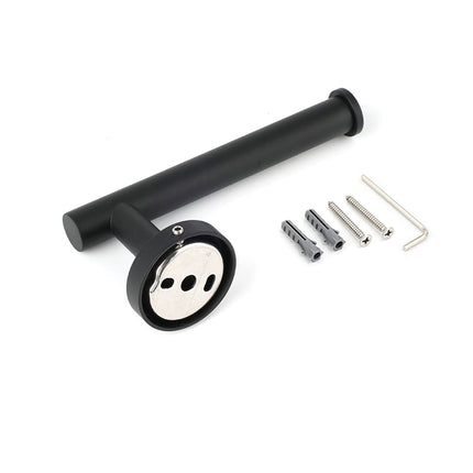 Matt Black Round Stainless Steel Toilet Paper Roll Tissue Holder Bathroom Wall.