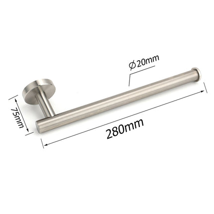Brushed Nickel Round Towel Rack Holder Hook Clothes Hanger Bathroom Accessory.