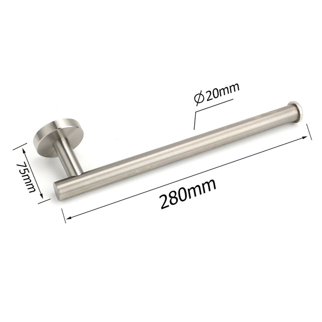 Brushed Nickel Round Towel Rack Holder Hook Clothes Hanger Bathroom Accessory.