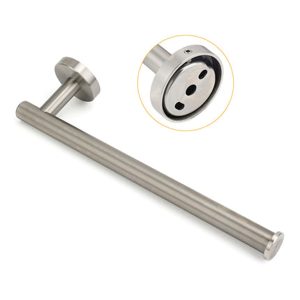 Brushed Nickel Round Towel Rack Holder Hook Clothes Hanger Bathroom Accessory.